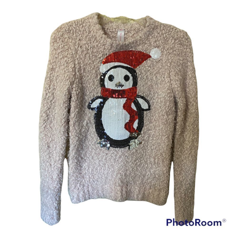 Sequin Penguin Ugly Christmas Sweater